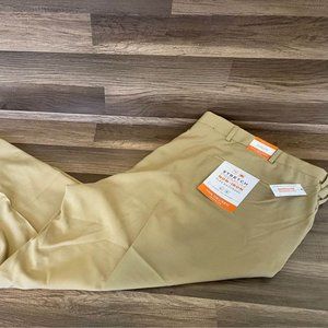 Van Heusen Men's Pants 54x29 Traveler Dress Khaki Flat Front Poly Spandex Suit